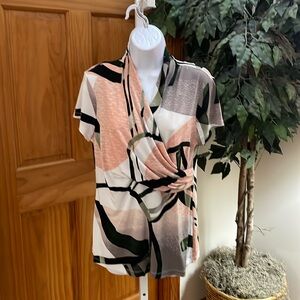 DKNY Jersey Top, Multi Colored, Size Xl